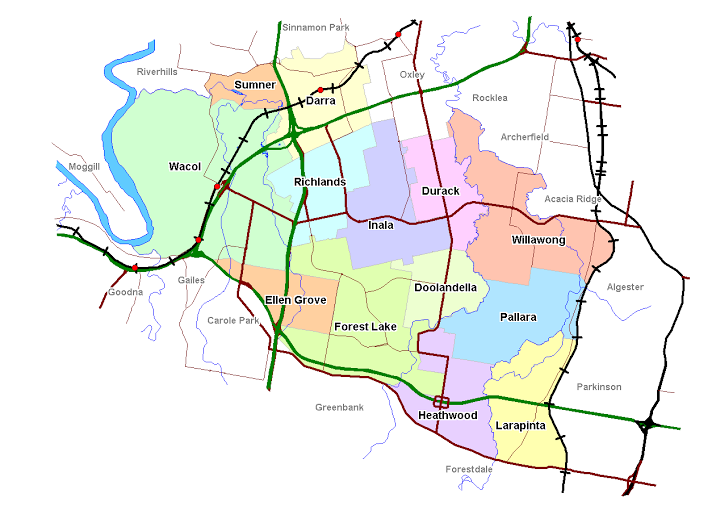 Suburbs map Ed